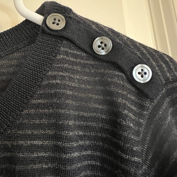 LOFT - Lightweight wool blend sweater -Navy and grey stripes - Picture 4 of 5